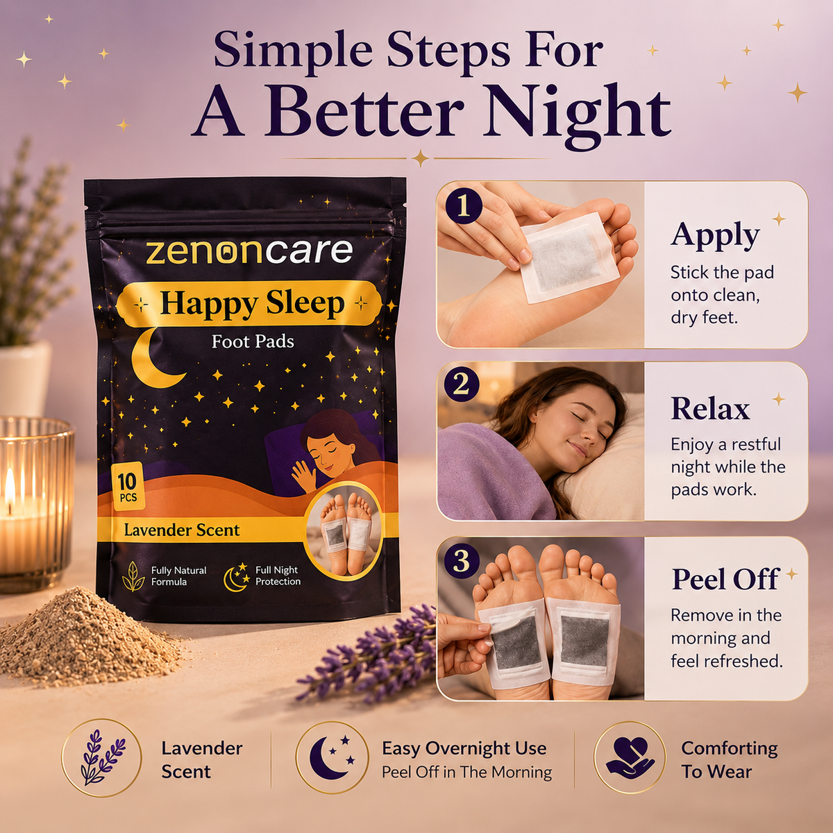 ZenonCare Happy Sleep Foot Pads
