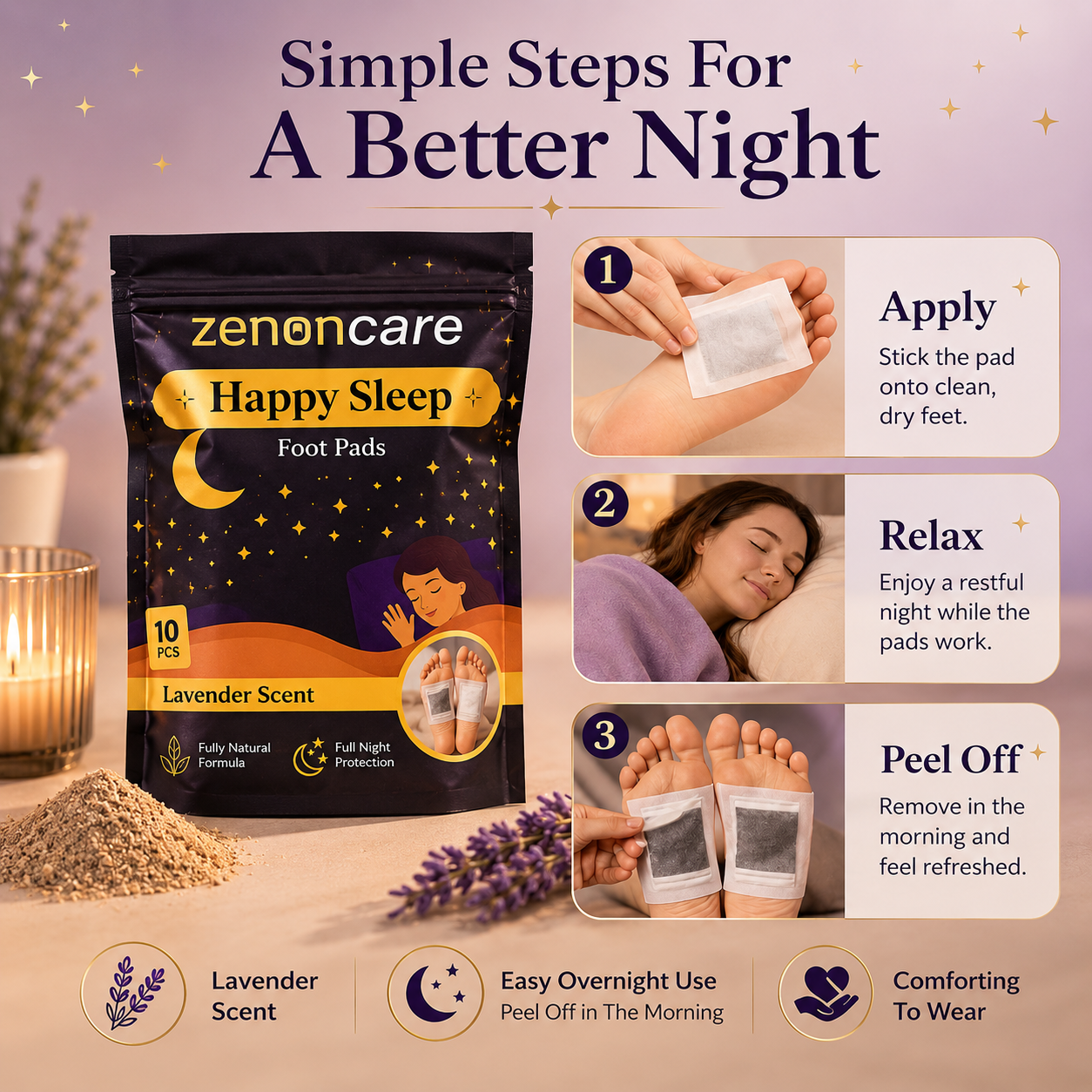 ZenonCare Happy Sleep Foot Pads